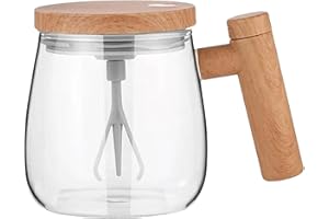 Dubbulon Taza Batidora - Café con Agitación Automática | 400ML Café Autoagitable | Taza Mezcladora Eléctrica | Café Mezcladora Vidrio | para Taza Batidora Colacao Café,Leche