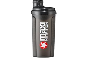 MaxiNutrition Protein Shaker für Eiweiß Getränke, 500 ml, schwarz, mit Sieb, klumpenfrei shaken, Drehverschluss