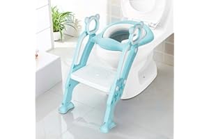 KEPLIN Réducteur Toilette Enfant avec Marche - Adaptateur de WC Portable, Réducteurs de Toilettes avec Marches Durables, Grands, Antidérapants, Rebord Souple, Adapté aux Toilettes en Forme de V, U, O