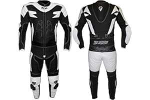 BI ESSE Traje de moto para adulto de piel y tejido, divisible en 2 piezas, chaqueta y pantalón, ajustable, con protecciones