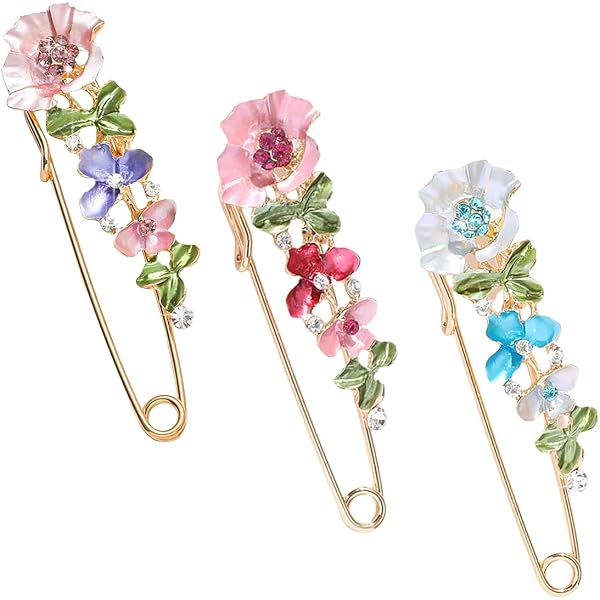 12 Épingles De Sûreté Décoratives - Broches à Perles Pour Col, Pull, écharpe - Accessoire De Mode Femme - Lot Designs Variés