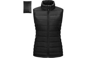 Outdoor Ventures Womens Puffer Gilet Packable Quilted Vest Padded Outwear Vest Bodywarmer Ladies Windproof Sleeveless Jacket Hiking Running Golf Riding