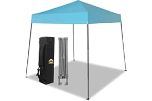 Crown Shades Blue Gazebo 2.5 x 2.5m Base 2m x 2m Top Heavy Duty Pop Up Gazebo Waterproof Shelter Height Adjustable Camping Gazebo for Garden and Beach with Carry Bag​