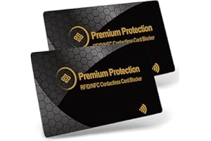 KF-Premium RFID Blocking Card (Pack of 2) - Debit & Credit Card Protector | Safe Armoured Shield Design to Prevent Contactless Payments, Fraud, Theft & Scams | Gold