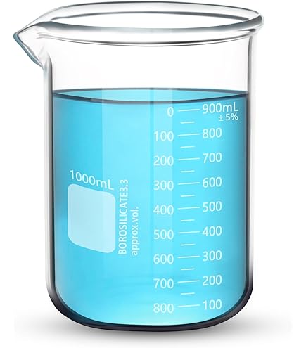 ULAB Wetenschappelijke glazen bekerset, Vol. 250ml, 3.3 borosilicaat griffioen lage vorm met gedrukte afstuderen, Pack van 4, UBG1015