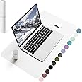 YSAGi Non-Slip Desk Pad, Waterproof PVC Leather Desk Table Protector, Ultra Thin Large Mouse Pad, Easy Clean Laptop Desk Writing Mat for Office Work/Home/Decor (60 x 35 cm, White)