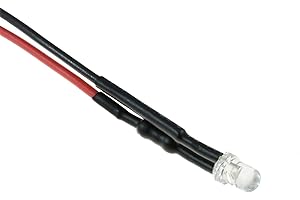 Switch Electronics Pack of 5 x 3mm Prewired Coloured LED Constant or Flashing with Black Holder Bezel Lamp Light 12V Hobby DIY Dash (White Flashing)