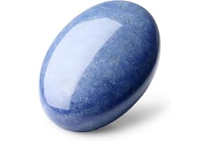 MAIBAOTA 2.4" Blue Aventurine Healing Crystal Gemstones Pocket Polished Gifts Oval Shape Reiki Spiritual Energy Nature Crystals for Women Men Relief Balancing Stress Divination Meditation
