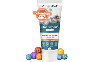 AmeizPet Multivitaminas para Gatos, Pasta para Sistema De Inmunidad Gatos de Interior con Taurina, 100g (3.52 Oz)