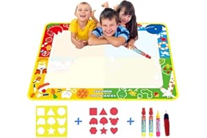 Rangebow Aqua Water Drawing Magic Doodle Mat Reusable No Mess Painting Board & Doodle Magic Pens Educational Toys Christmas Birthday Gift for Kids Girls Boys Age 3 4 5 Years (Animals Kingdom)