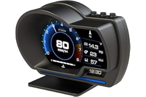 Affichage tête haute de voiture iKiKin OBD2 GPS double jauge intelligente, compteur LCD Cher Code de défaut lire le flux de données adapté à toutes les voitures