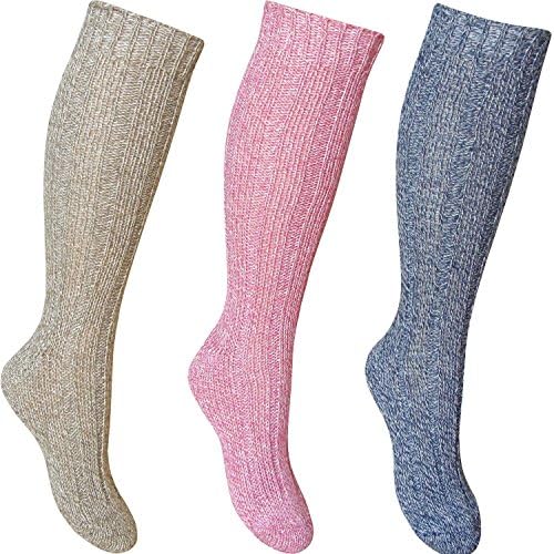 Ladies Luxury Soft Touch 12% Wool Long Length Boot Hiking Socks UK 4-7 Eur 39-42 (6 Pair Pack)