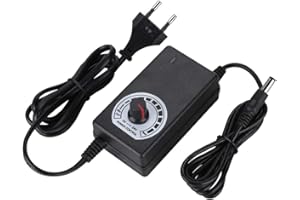 Eboxer 24W 3-24V Netzteil-Ladeadapter mit LED-Anzeigespannungsregelung für elektrischen Lüfter, Bohrmaschine, Schönheitsinstrument, Set-Top-Box, 100-240V(EU)