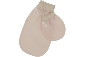 Feel Fine Set de Manoplas Exfoliantes Turcas – Guante Kese de Hammam de Seda Cruda 100% para Hombres y Mujeres | Exfoliante Artesanal Turco para la Piel, Exfoliador para Ducha, Baño y Sauna (Oro)