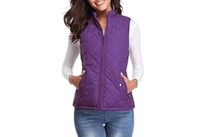 fuinloth Gilet Donna Smanicato Invernale Panciotto Dritto Collarei Giacche Ultraleggeri Senza Maniche Giacca con Tasca con Cerniera