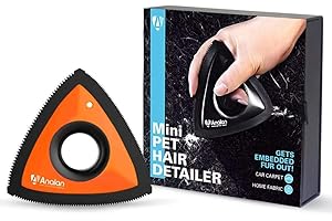 ANALAN Mini szczotka do usuwania sierści zwierząt domowych szczotka do usuwania sierści zwierząt, do dywanów, mebli, dywanów, ubrań i pościeli, sofy (pomarańczowa)