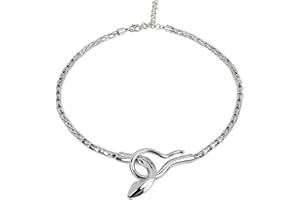 Breil, Collezione Cobra, Collana da Donna in Acciaio Inox Lucido, Design Animalier, Elemento Centrale a Forma di Serpente, Accessorio Vistoso, Lunghezza Regolabile 42-45 cm, Argento