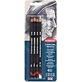 Derwent Charcoal Drawing Pencils, Professional Quality, 39000, Light, Dark and Tinted Charcoal White, Black, Set Of 4, Medium