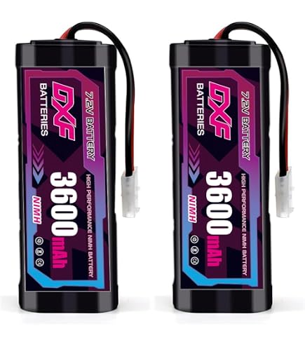 Tosiicop Lot de 2 batteries RC NiMH - 7,2 V - 3600 mAh - 7,2 V - Compatible avec prise Tamiya - Batterie de voiture télécommandée pour voiture, camion, monstre, bateau, buggy, avion Tosiicop Lot de 2 batteries RC NiMH - 7,2 V - 3600 mAh - 7,2 V - Compatible avec prise Tamiya - Batterie de voiture télécommandée pour voiture, camion, monstre, bateau, buggy, avion
