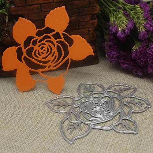 Amazingdeal365 Rose Metall Form Schablonen Schneiden DIY Dekor Sammelalbum Karten Buchzeichen Lesezeichen als Geschenk für Freunde Geburtstag Kinder,Kindergarten Hobby Schule Handarbeit Unterricht usw. Ein tolles Geschenk! - 7
