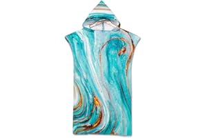 Surwin Poncho Peignoir de Surf Serviette de Surf mer Microfibre Sport, Adulte Enfant Unisexe Sports pour Les Sports Nautiques et Le Surf sur la Plage Piscine