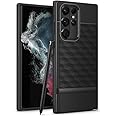 CASEOLOGY by Spigen Parallax Back Cover Compatible for Samsung Galaxy S22 Ultra (Thermoplastic Polyurethane and PC Matte Black)