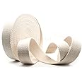 CRAFTMEMORE Natural Cotton Webbing Ribbon for Arts & Crafts, Fabric Purse Strap, Belting, Tote Bags (1 1/2 Inch, 5 Yards)