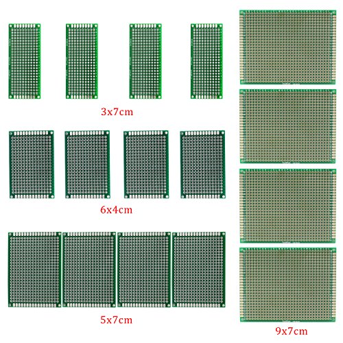Aussel 16 Stück Platine Universal doppelseitig Prototyping Breadboard Panel mehrere Größen (16PCS) - 2