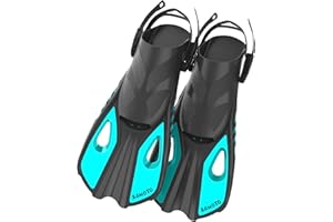 SANOTO Palmes Natation, Palmes Plongée Palmes Natation Courtes Homme Femme Unisexe, Palmes Natation Courtes avec Bretelles Réglables