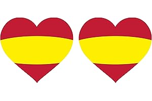 BCCORONA Bc Corona 2 Pegatinas Bandera españa Corazon Vinilo 5 x 4, 5 cm