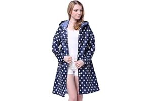 Très Chic Mailanda Femme Manteau de Pluie Imperméable Poncho-Pluie Capuche Cape de Pluie K-Way Vêtement de Pluie à Pois