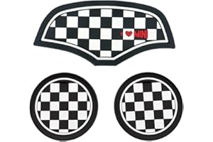 UVCANY Mini F55 F56 Posavasos para Coche, 3 Piezas Antideslizante Portavasos Incrustado en Adornos Posavasos para Mini Cooper Hatchback F55 F56(A Cuadros)