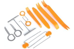 Ytian 12 Pcs Outil Démontage autoradio Garniture Intérieure Voiture Installation Stéréo Outil Bordure Panneau de Porte Clip Retrait Kit Pry Outil Réparation Installer