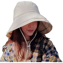 Chapeau Bucket BODERIER - Bord Large, UPF50 - Pliable - Style Papillon - Blanc
