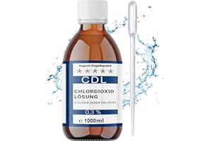 August Engelhardt 1000 ml de solución de dióxido de cloro 0,3% – CDL/CDs en botella de vidrio ámbar y pipeta HD-PE para gota (1 litro)