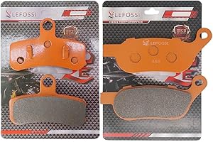 LE LEFOSSI moto Fibre de Carbone Plaquettes de Frein Avant et Arrière Pour Compatible avec Harley Davidson Dyna FXDB Street Bob FXDWG Wide Glide 2008-2017 FA457F FA458R
