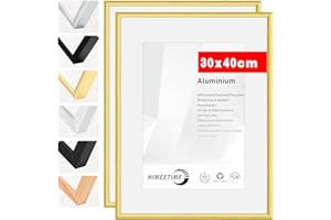 HIMEETIME® 2x Cornice 30x40 cm | Cornice in metallo dorato | Cornice per documenti 30x40 cm Grande Collage | Cornice in metallo Cornice in alluminio | Cornice per quadri 30x40 Cornice per foto