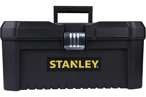 STANLEY Caja de herramientas ligera Essential de 16 pulg, STST1-75518 | Duradero con cierres metálicos inoxidables, bandeja extraíble y organizadores, almacenamiento de piezas y herramientas