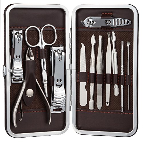 Zacro Stainless Steel Personal Care Manicure Pedicure Ear Pick Nail - Clippers Set 12 in 1