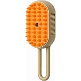 Busstier Steam Cat Brush &ndash; 3 in 1 Feather Cleaner, Massage and Rake &ndash; USB Rechargeable, Water Chamber, Short and Long Hairy Cat