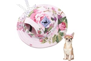 YODOOLTLY Hunde-Sonnenhut, verstellbar, Baseballkappe mit Ohrlöchern, Sommer-Haustier-Visier, Hüte, Outdoor-Sport, Sonnenschutz, Sonnenhaube für kleine Hunde, Welpen, Katzen