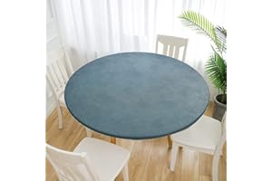 Cozomiz Jacquard Elastische Tischdecke Gartentischdecke Rundtischdecke wasserdichte rutschfeste Abwischbar Schmutzabweisend Tischdecke 60cm Runde Enge Passform Grün