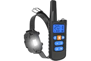 Meloive Collier de Dressage pour Chiens Rechargeable,Portée de 3000m,avec Mode Vibration,Son,Choc Statique et Lumière,IPX67 Résistant à L’Eau,Adapté Aux Chiens de Petites et Moyennes Tailles,Noir