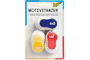 folia 7021 - Motivstanzer, Motivlocher, 3er Set, Seepferdchen, Seestern und Delfin