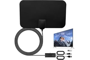 DULUOK TV Aerial Indoor, Digital HDTV Antenna with Signal Booster 250+ Miles Long Range 4K 1080P HDTV 16.4FT Long Coax Cable Smart Amplified Indoor TV Aerial for Freeview TV Local Channels All Television