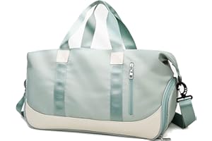 Keyck Borsa Sportiva, Borsone Palestra Donna Uomo Con Scomparto Per Scarpe e Tasche Umide Impermeabili, 40L Borsa da Viaggio Pieghevole, Grande Capacità Borsa Palestra per Nuoto Sport Viaggi, Verde