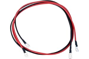‎ECTIVE ECTIVE Wechselrichter-Kabel – M8/M8, 1,5m, rot/schwarz, Kupfer, 10 mm² - Batteriekabel, Kabel-Satz für Wechselrichter 1000W mit Ringösen für 24V Batterie, Versorgungsbatterie, Autobatterie