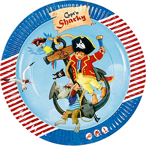 Spiegelburg 13251 Partyteller Capt'n Sharky (8 St.)