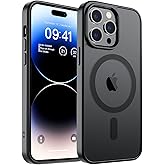 SUPFINE iPhone 14 Pro Max i&ccedil;in Manyetik Kılıf [MagSafe ile Uyumlu] [10 FT Askeri Sınıf D&uuml;şme Koruması] İnce Yarı Saydam Mat D