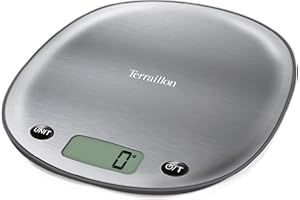 Terraillon 14505 waga kuchenna, funkcja „tara”, wskaźnik cieczy, wycięcie na uchwycie, do 5 kg, macaron, stal nierdzewna, lukrecja, czarna
